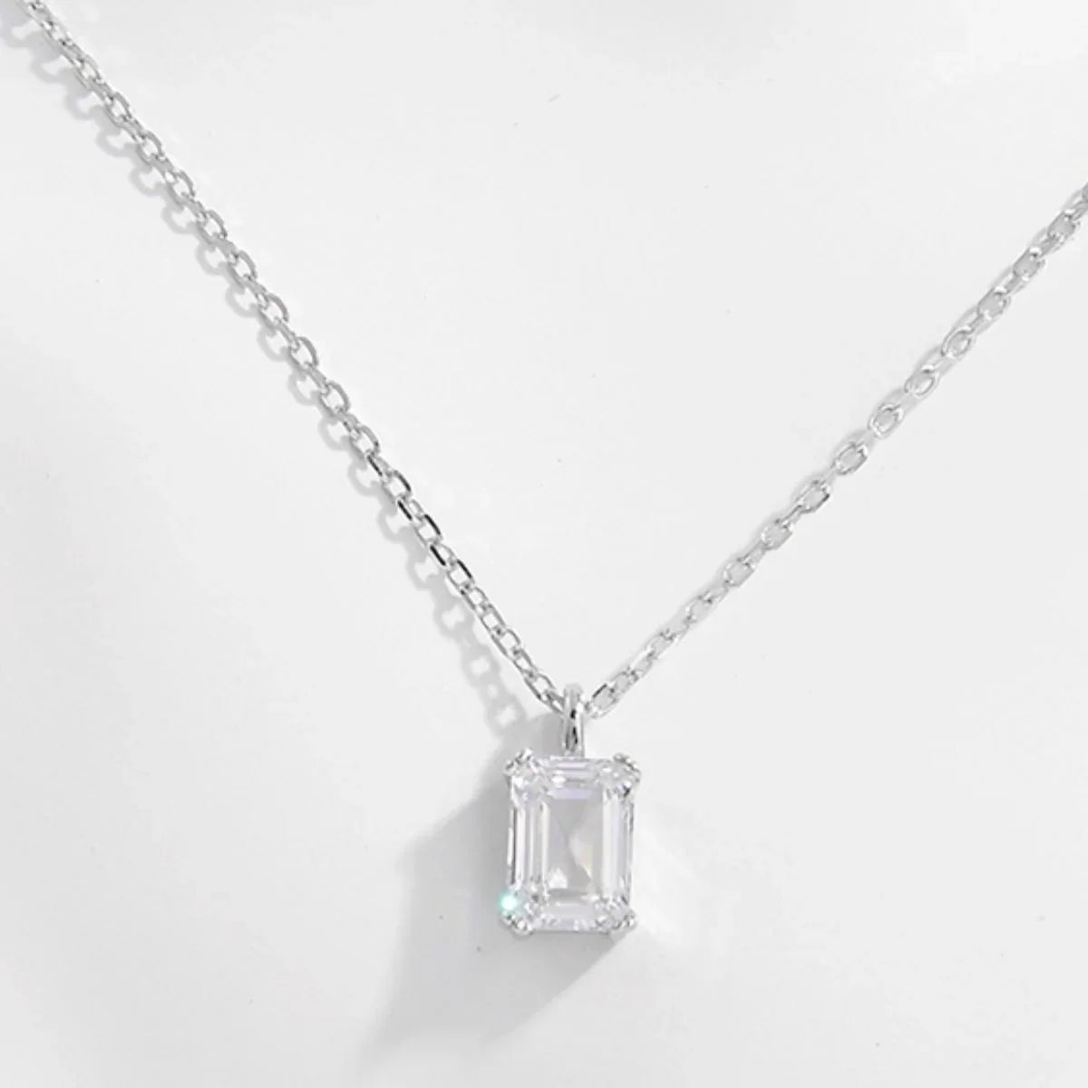 Elegant 925 Sterling Silver Zircon Pendant Necklace necklace