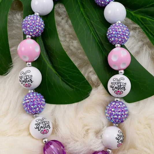 Purple White Easter Necklaces necklace