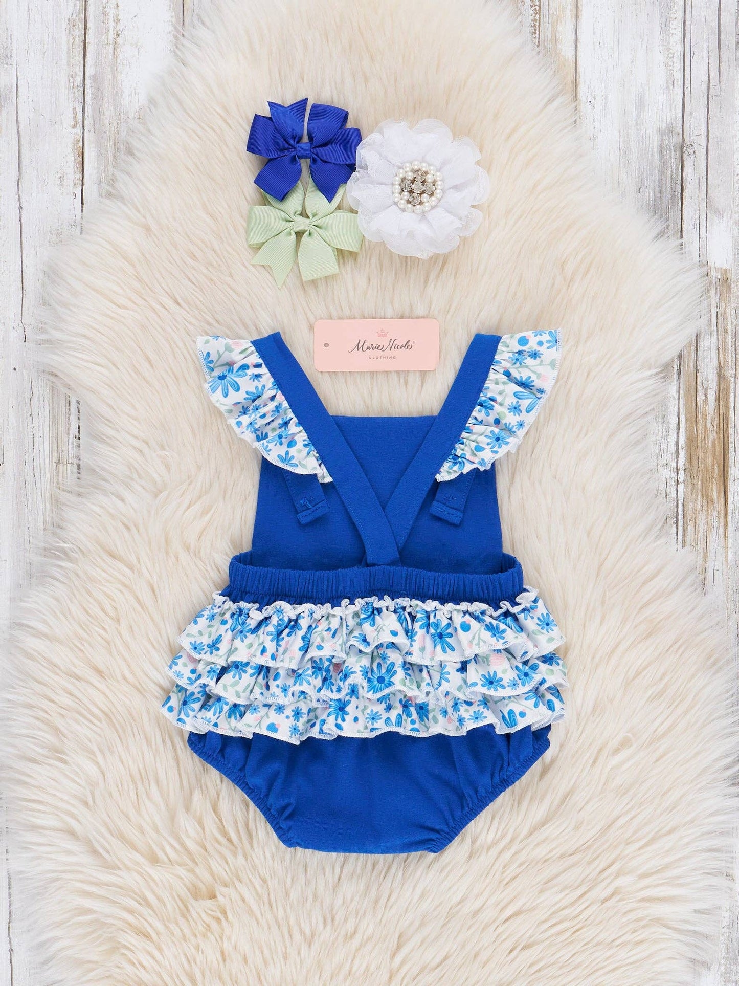Kentucky Embroidered Floral Ruffle Bubble