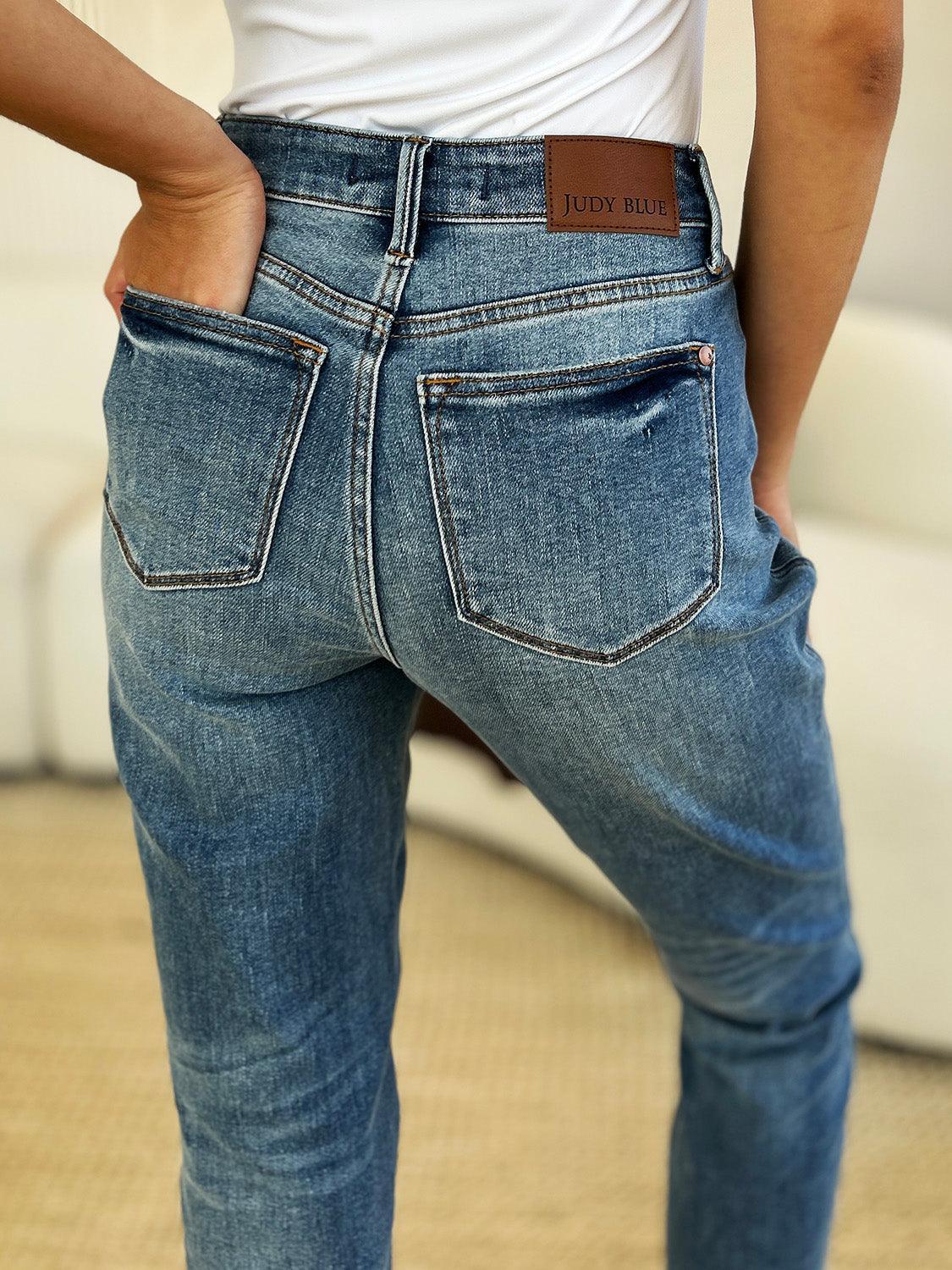 Judy Blue Full Size Mid Rise Rigid Magic Release Hem Jeans Judy Blue