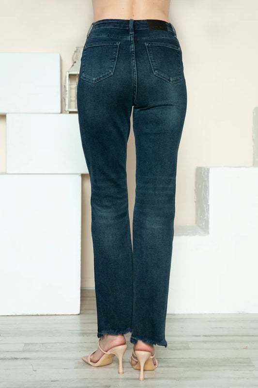 Judy Blue Full Size Button Fly Hem Destroy Straight Jeans Judy Blue