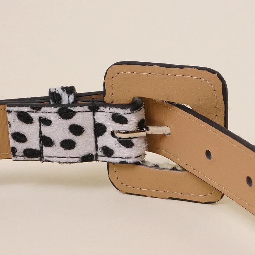 Animal Skin Pattern Print Belt W Square Buckle belt