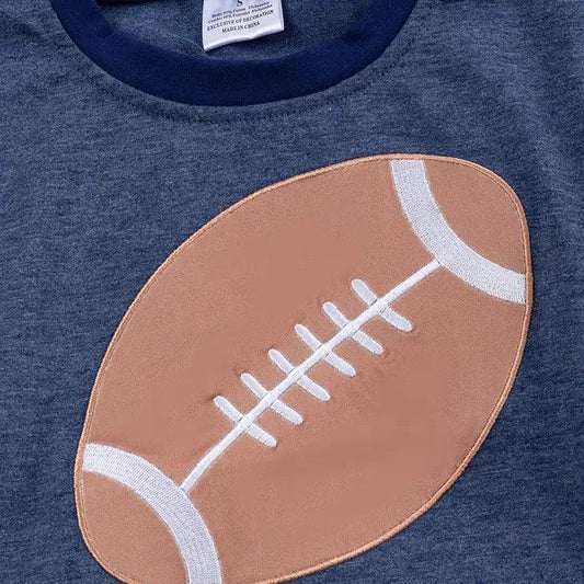 Navy Blue Football Printed Sweatshirt Sweatshirt 2XL