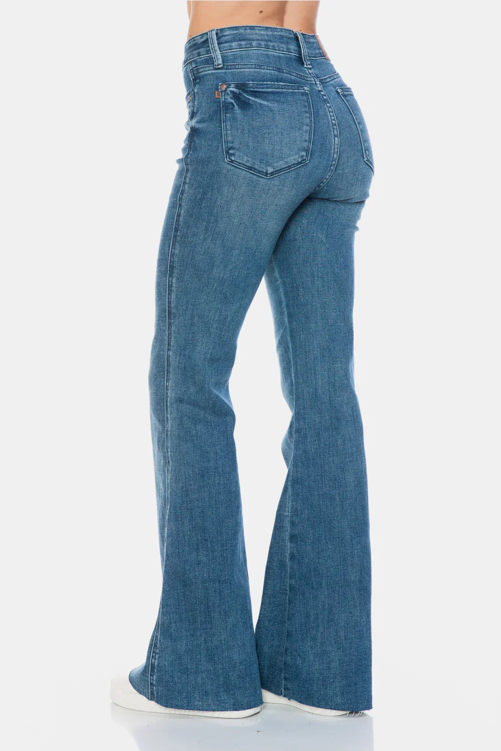 Judy Blue Full Size Tummy Control Cut Hem Flare Jeans Judy Blue