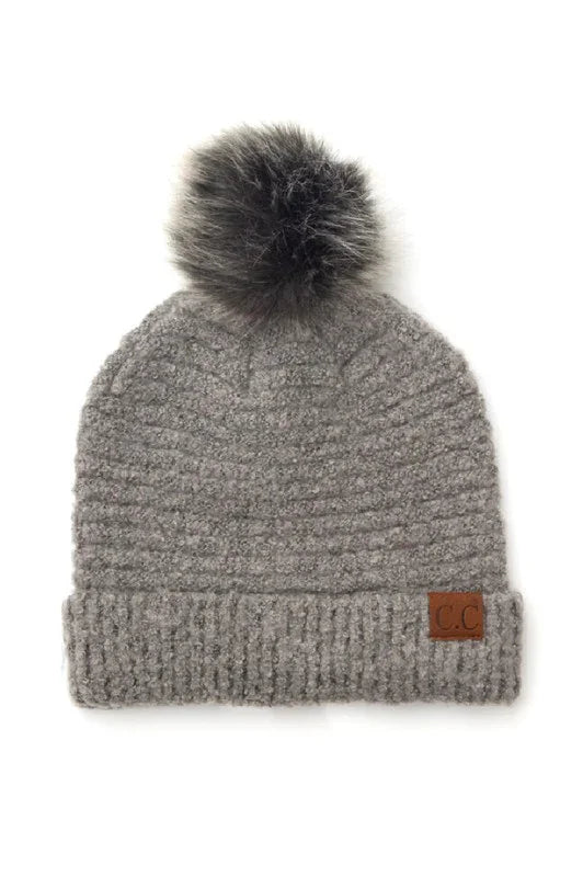 CC Ultra Soft Fur Pom Beanie beanie