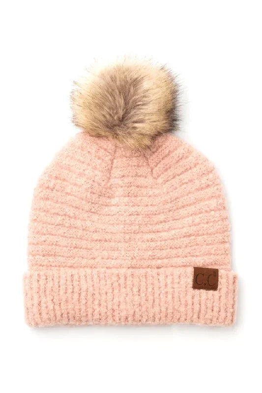 CC Ultra Soft Fur Pom Beanie beanie