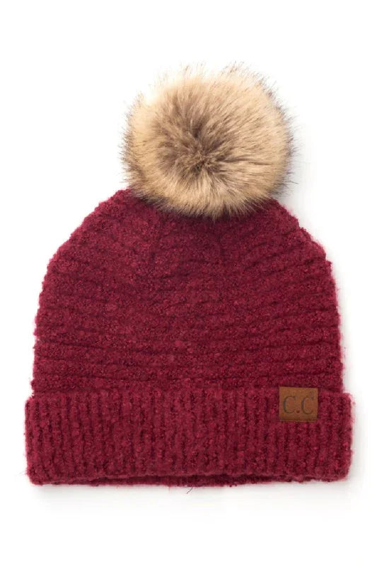 CC Ultra Soft Fur Pom Beanie beanie