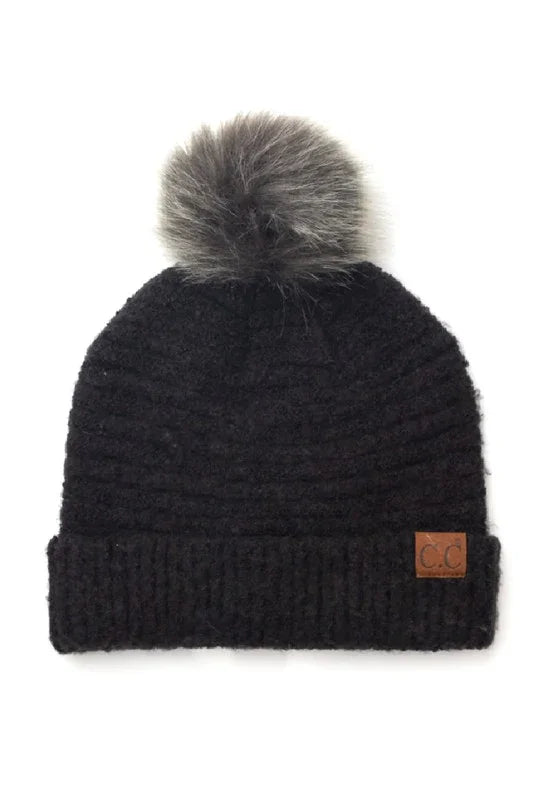 CC Ultra Soft Fur Pom Beanie beanie
