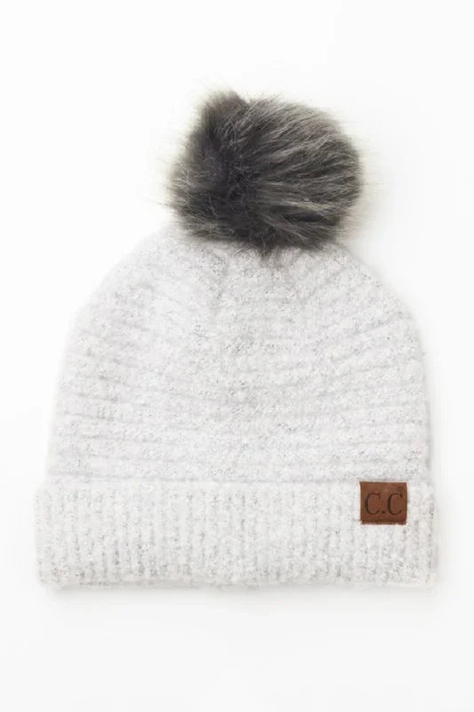 CC Ultra Soft Fur Pom Beanie beanie