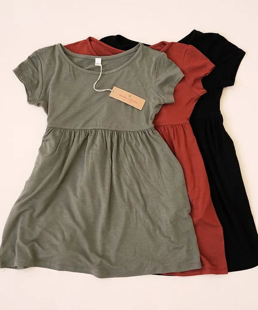 BAMBOO LITTLE PRINCESS DRESS FOR KIDS Childrens dress OLIVE