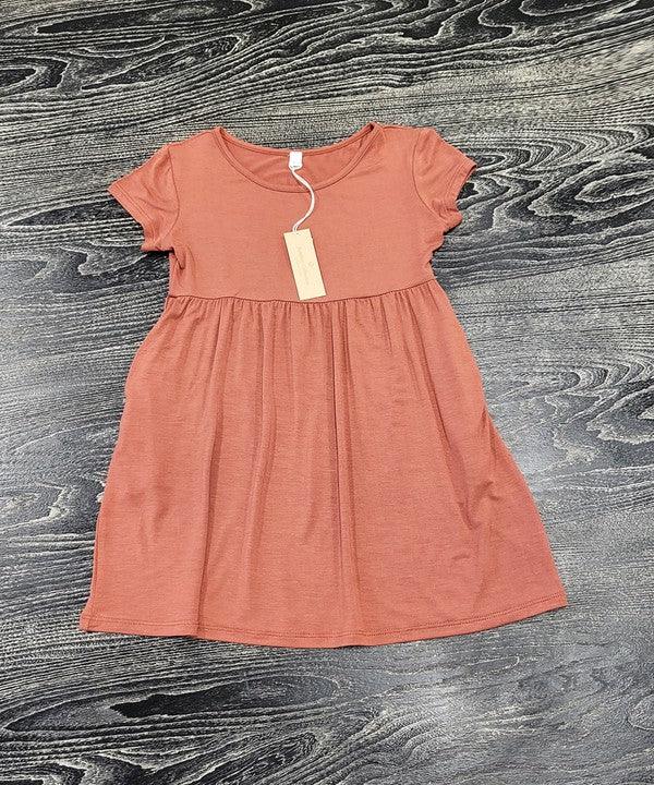 BAMBOO LITTLE PRINCESS DRESS FOR KIDS Childrens dress RUST