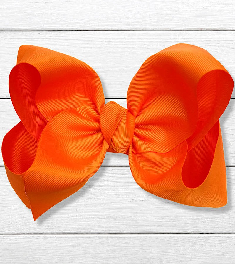 RUSSET ORANGE 7.5" WIDE HAIR BOW Hair Bow