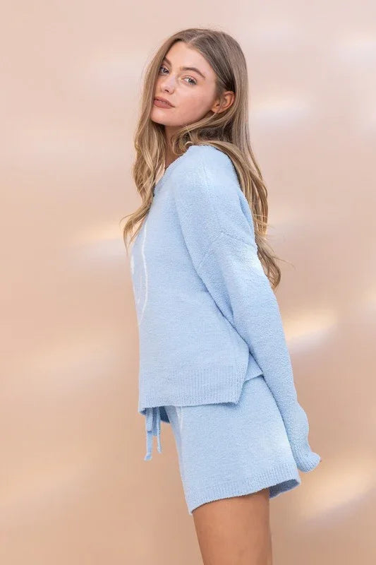 Cozy Soft Top with Shorts Set Clothing Set
