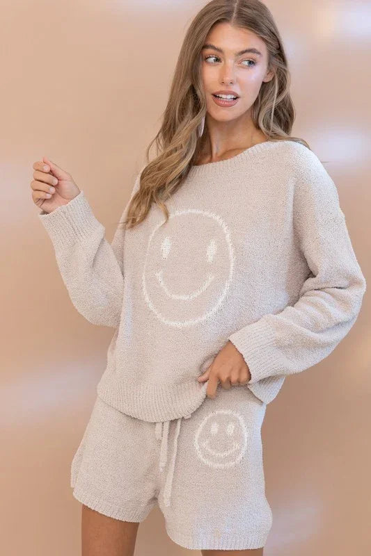 Cozy Soft Top with Shorts Set Clothing Set