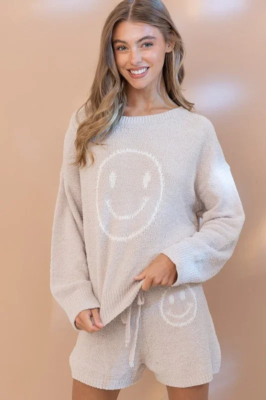 Cozy Soft Top with Shorts Set Clothing Set