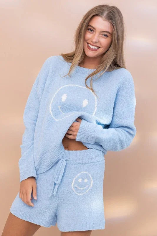 Cozy Soft Top with Shorts Set Clothing Set