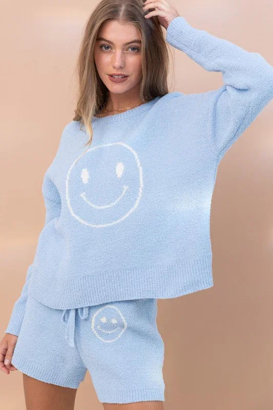 Cozy Soft Top with Shorts Set Clothing Set