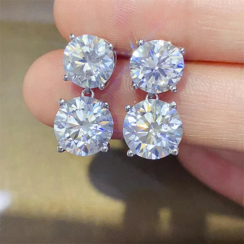 10 Carat Moissanite 925 Sterling Silver Earrings Earrings