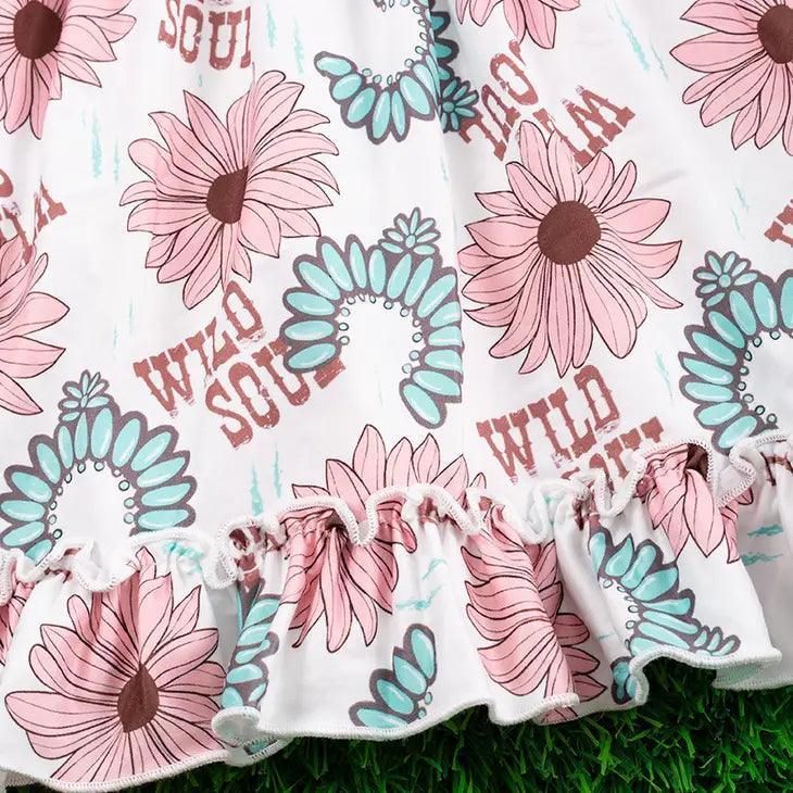 Wild Soul Printed Ruffle Hem Dress Dress