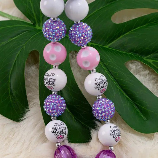 Purple White Easter Necklaces necklace