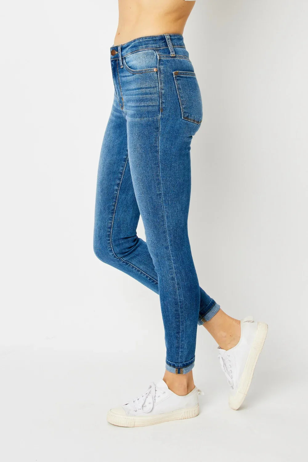 Judy Blue Full Size Cuffed Hem Skinny Jeans Judy Blue