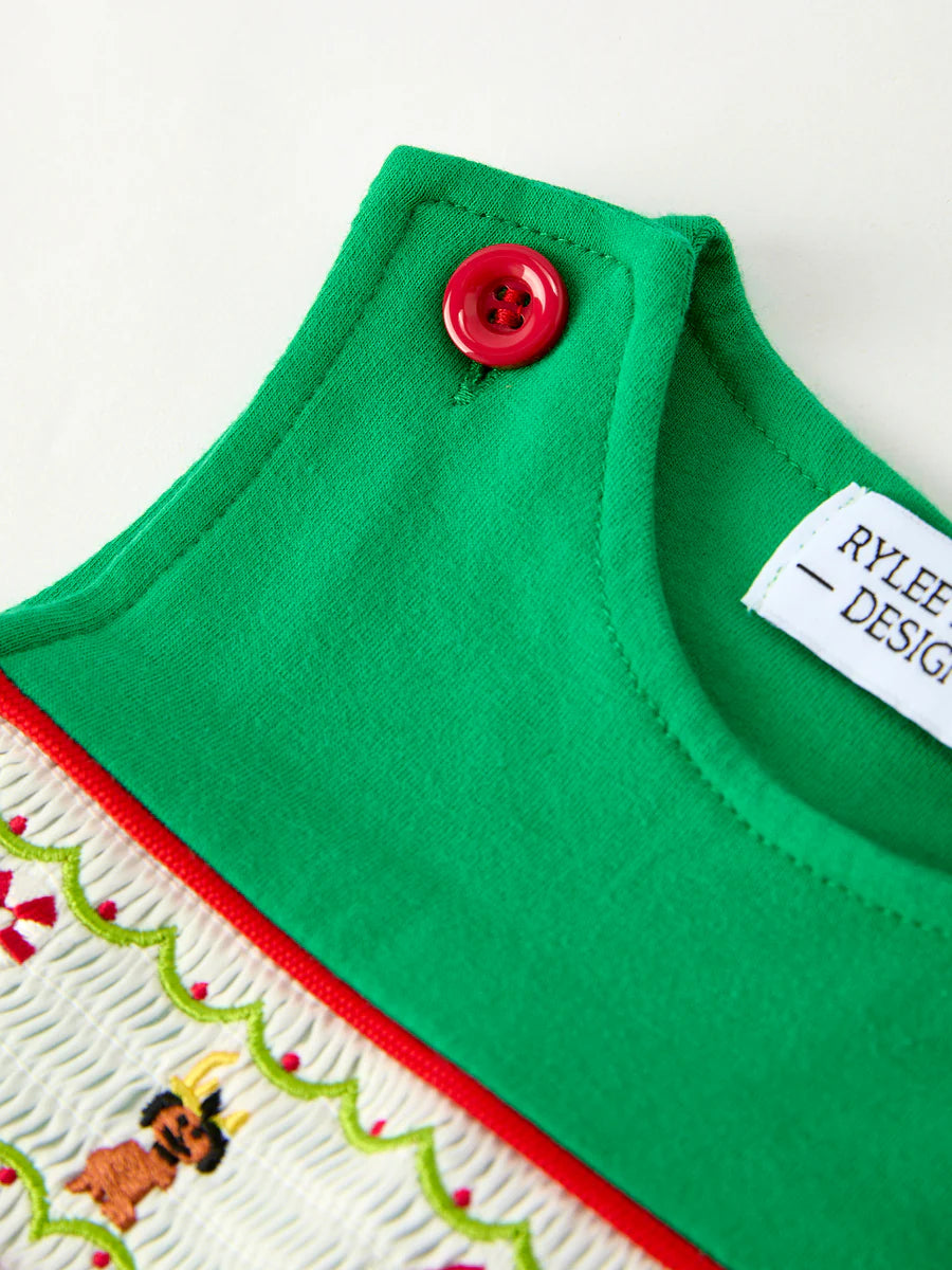 Christmas Character Candy Embroidery Baby Boy Romper baby romper