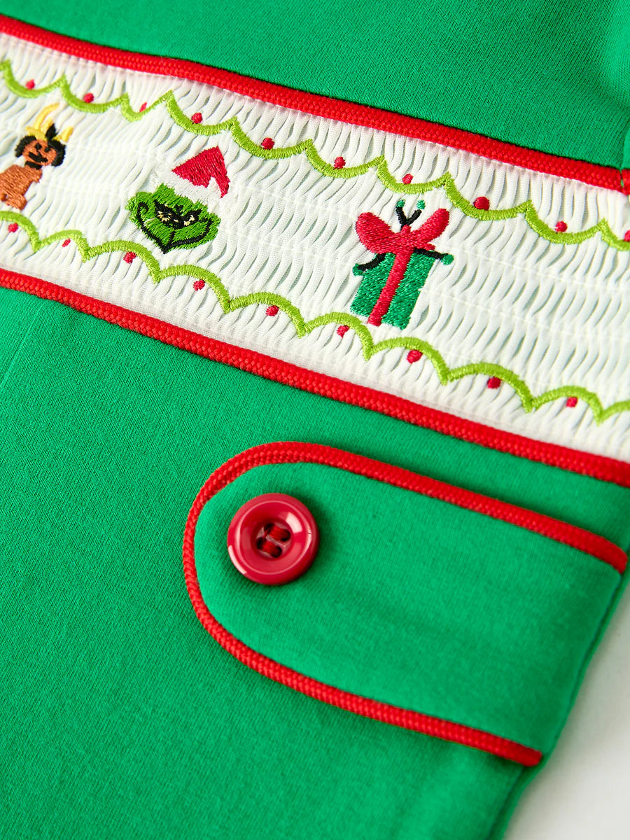 Christmas Character Candy Embroidery Baby Boy Romper baby romper