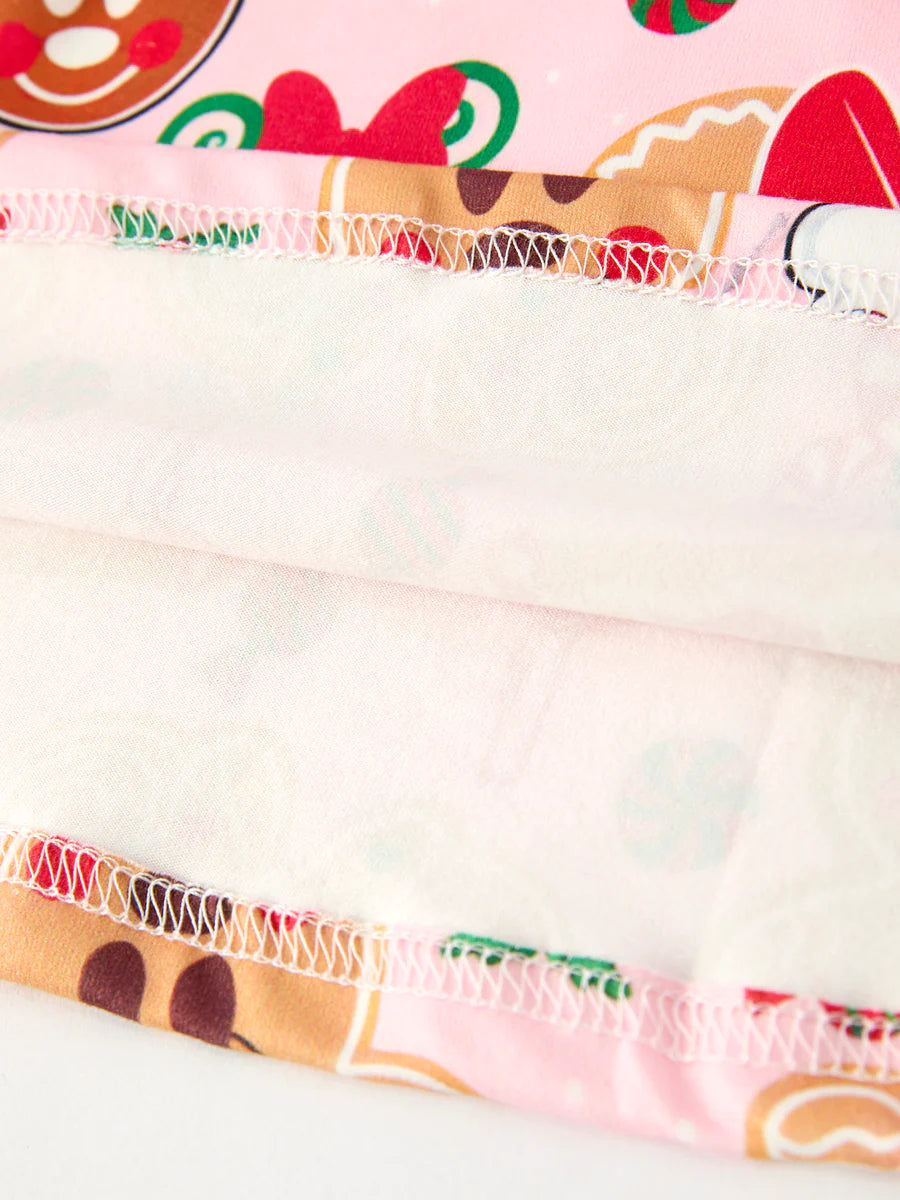 Christmas Character Sweet Gingerbread and Candy Print Girls Dress Childrens dress