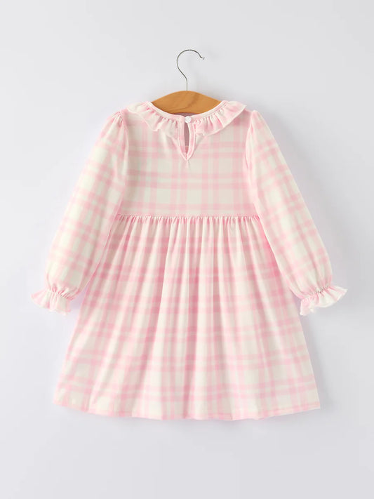 Pink Cute Bow Plaid Baby Dress: Soft and Comfortable Childrens dress