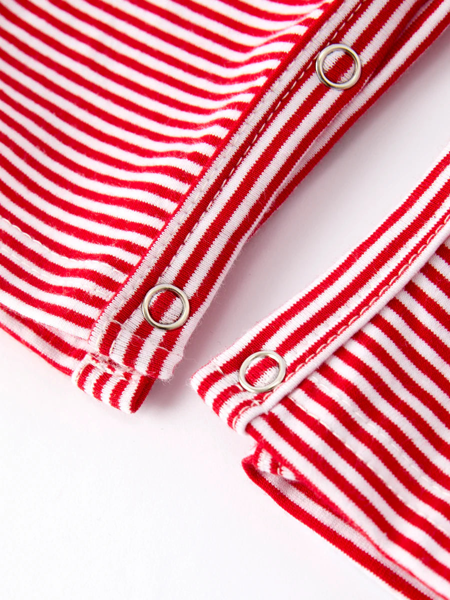 Holiday Baby Boy Romper with Embroidered Christmas Lights baby romper