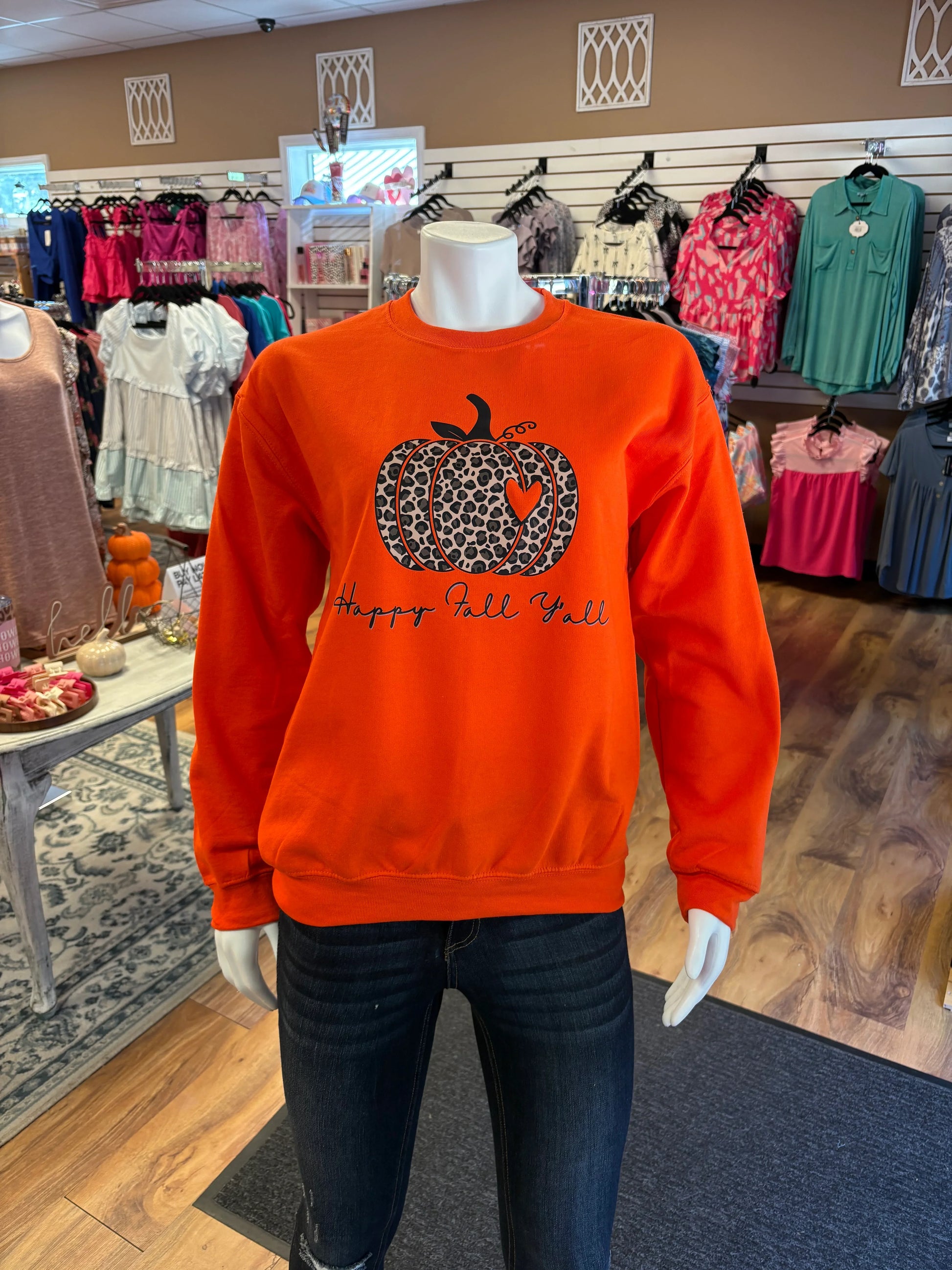 Happy Fall Y’all Orange Sweatshirt Sweatshirt