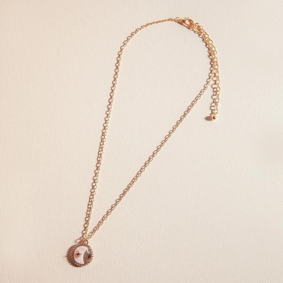 Crescent Moon And Star Charm Necklace