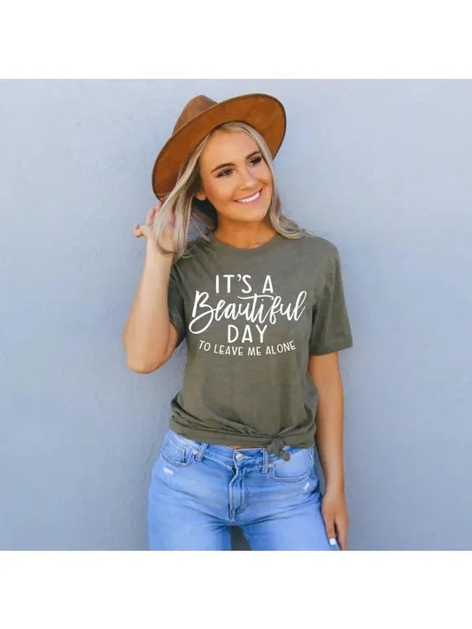 "It’s A Beautiful Day To Leave Me Alone" Graphic Tee shirt 2XL