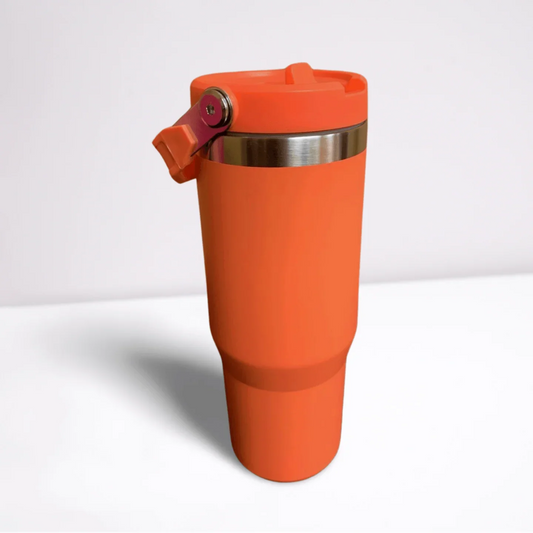 30OZ STAINLESS STEEL FLIP STRAW TUMBLER - CORAL tumbler