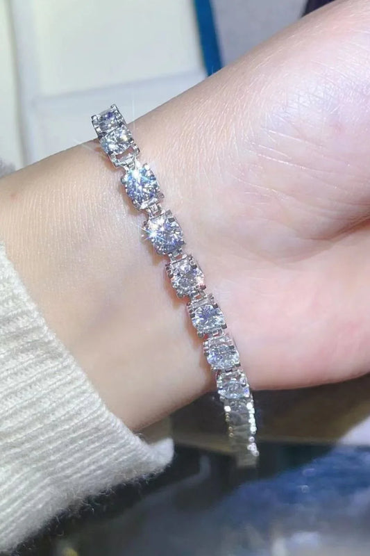 10 Carat Moissanite Platinum-Plated Bracelet Bracelet Silver One Size