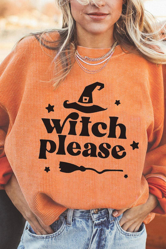 WITCH PLEASE Graphic Dropped Shoulder Sweatshirt Shirt