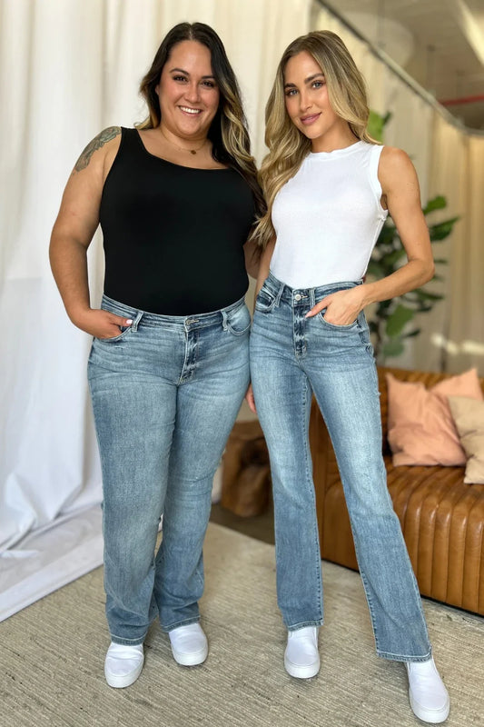 Judy Blue Full Size Medium Rise Bootcut Jeans Judy Blue Light