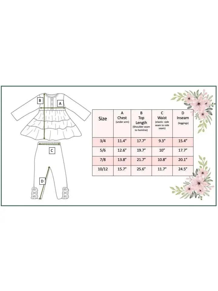 Kids Pink & Blue 3-Tiered Two Piece Top/Pant Set Dress