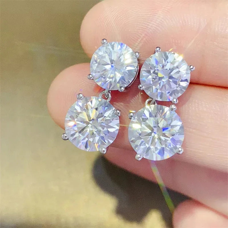 10 Carat Moissanite 925 Sterling Silver Earrings Earrings
