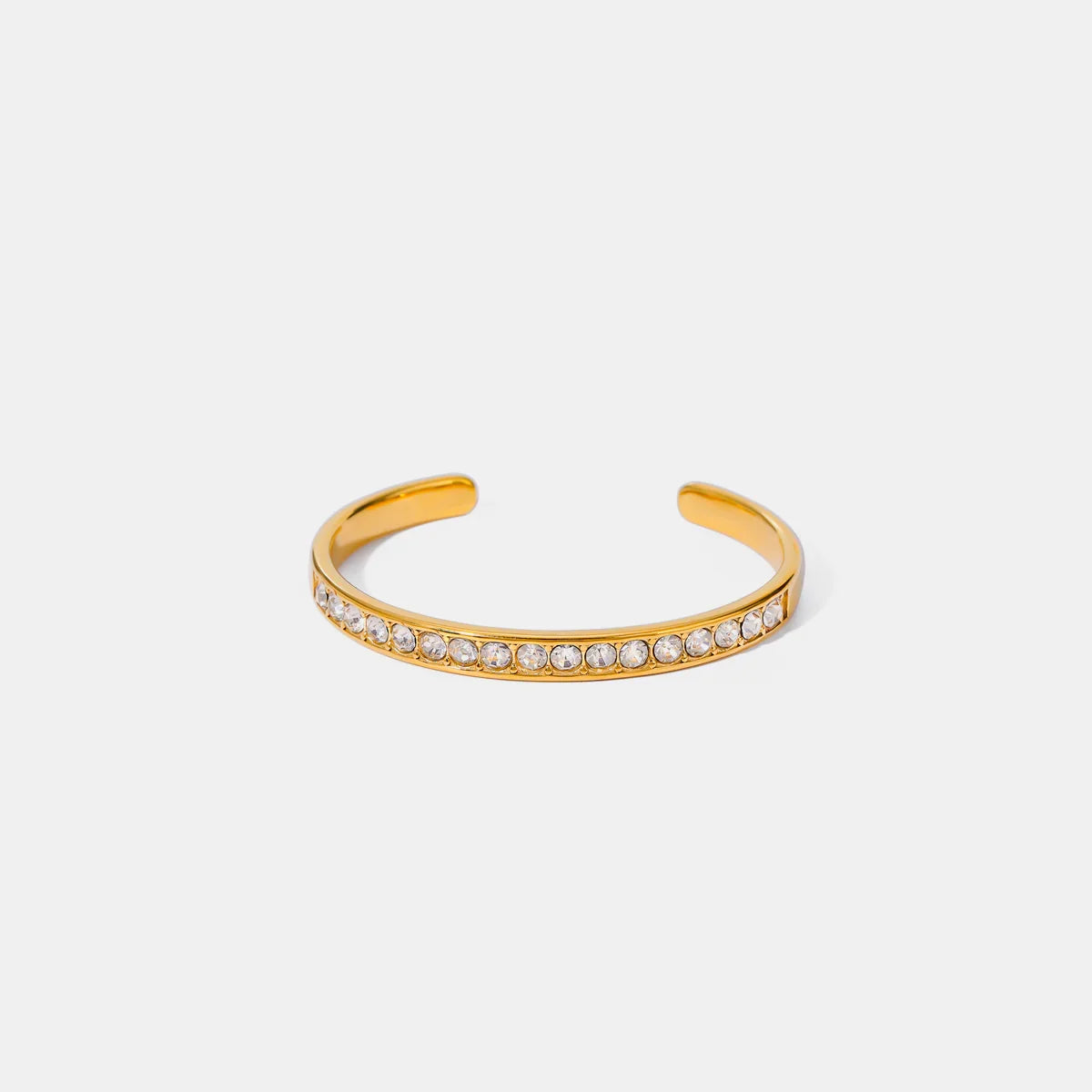 Stainless Steel Inlaid Zircon Bracelet Bracelet Gold One Size