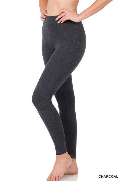 PREMIUM COTTON FULL LENGTH LEGGINGS Leggings Charcoal