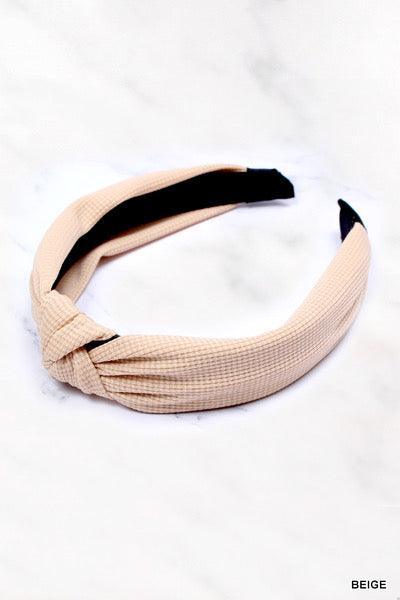 WAFFLE KNOTTED HEADBAND Beige