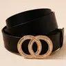 Faux Leather Double Cicrcle Belt belt Black