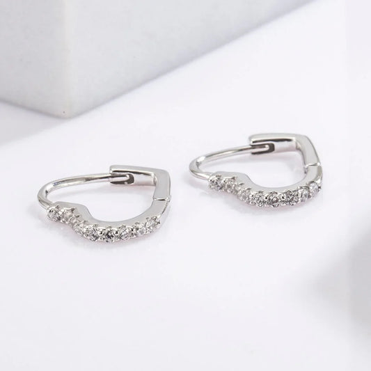 925 Sterling Silver Zircon Heart Shape Earrings – Elegant & Timeless Jewelry for Women Earrings