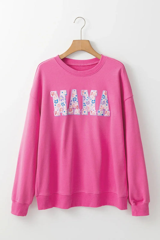 MAMA Round Neck Long Sleeve Sweatshirt Sweatshirt
