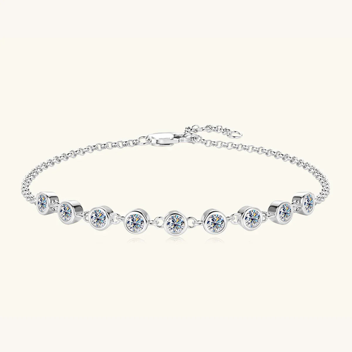 Inlaid Moissanite 925 Sterling Silver Bracelet Bracelet