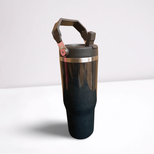 30 OZ STAINLESS STEEL FLIP STRAW TUMBLER - BLACK PEARL tumbler