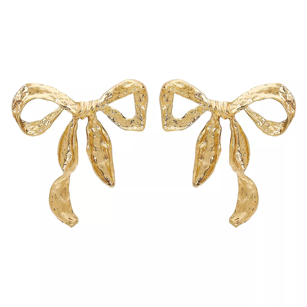 18K Gold-Plated Bow Earrings Earrings