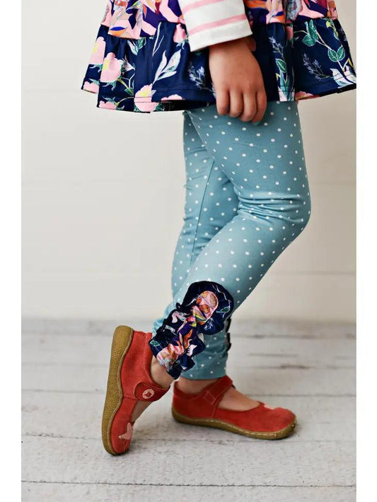 Kids Pink & Blue 3-Tiered Two Piece Top/Pant Set Dress