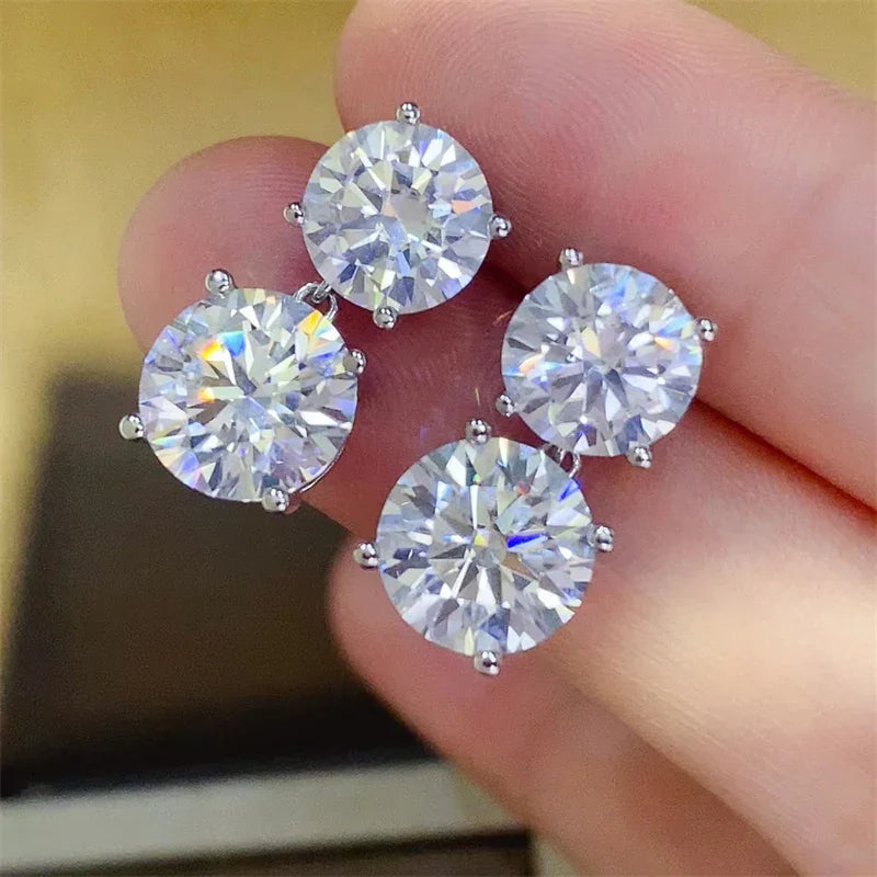 10 Carat Moissanite 925 Sterling Silver Earrings Earrings